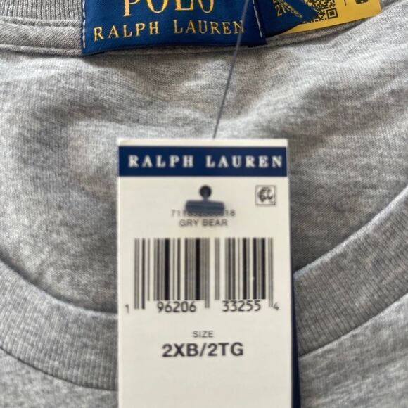 Ralph Lauren Classic Fit Cotton Ski Polo Bear T-shirt Gray Men's SZ. 1XB 2XB - Picture 4 of 4